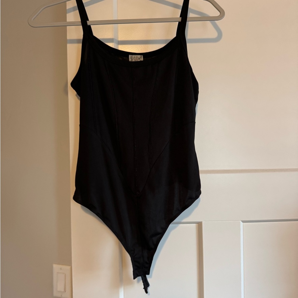 Free People Black Bodysuit